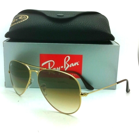 LIKE NEW RayBan Aviator RB3025 Gradient Brown Ray ban Sunglasses - Picture 8 of 13